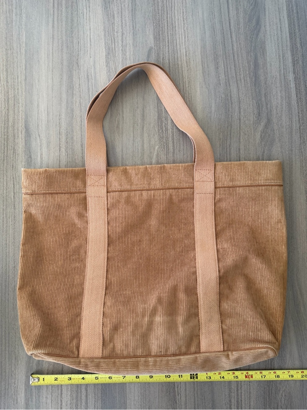 Vintage Polo Ralph Lauren Medium Corduroy Tote Messenger Bag Brown Zipper - Picture 2 of 5